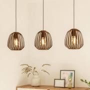 Hanglamp Espinal, geborsteld brons, lengte 90 cm, 3-lamps.