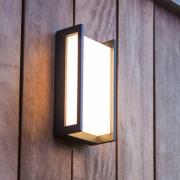 QUBO LED buiten wandlamp, donkergrijs, hoogte 22 cm, metaal, IP54