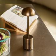 LED tafellamp op accu Taten, bruin gemessingd, hoogte 30 cm