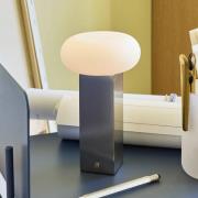 LED tafellamp op accu LOW, nikkelkleurig, hoogte 20 cm, metaal