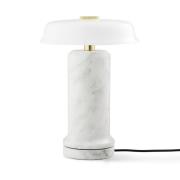 LED tafellamp op accu Trip No. 2, carrara/wit, marmer, glas