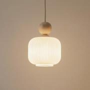 Hanglamp Ballo, 1-lamp, wit, glas, Ø 15 cm, E14