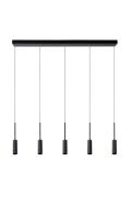 Lucide Tubule - hanglamp 5L - 101 x 8 x 169 cm - 5 x 7W LED incl. - zw...