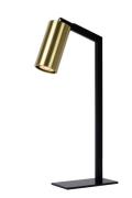 Lucide Sybil - tafellamp - 26,5 x 8,5 x 43 cm - zwart & mat goud/messi...