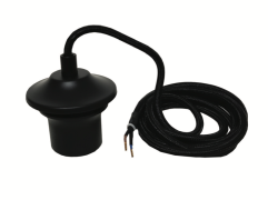 Artdelight pendel zonder plafondplaat -Ø 9 x 150 cm - zwart