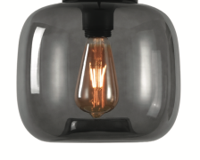 Artdelight Preston - glazen lampenkap - Ø 24 x 20 cm - gerookt