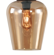 Artdelight Tombo - glazen lampenkap - Ø 23 x 27 cm - amber