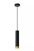 Lucide Floris - hanglamp - Ø 5,9 x 182 cm - zwart en messing