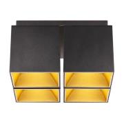 Nordlux Ethan - opbouwspot 4L - 21,6 x 21,6 x 12 cm - zwart