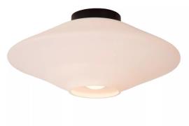 Lucide Trevor - plafondlamp - Ø 42 x 19 cm - zwart en opaal