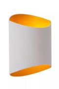 Lucide Diletta - wandverlichting - 16 x 8 x 18 cm - wit/goud