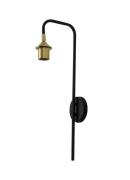 Artdelight Dajano - wandlamp - 15,5 x 54 cm - zwart met goud