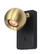 Artdelight Bolero - wandlamp - 9 x 16 x 12,7 cm - zwart met goud