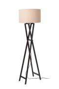 Lucide Trafalgar - vloerlamp - Ø 48 x 157 cm - beige en zwart