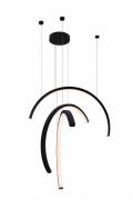 Maxlight Trio Arc - hanglamp - 80 x 180 cm - 3 x 21W LED incl. - zwart