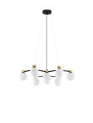 Nova Luce Ovalino - hanglamp - Ø 66 x 148 cm - satijn goud, mat zwart ...