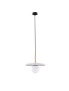 Nova Luce Idor - hanglamp - Ø 30 x 185 cm - wit marmer en opaalglas