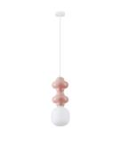 Nova Luce Clio - hanglamp - Ø 18 x 215 cm - roze, wit en opaalglas