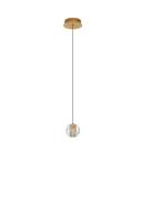 Nova Luce Licio - hanglamp - Ø 14 x 150 cm - 4W LED incl. - goud