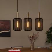 Lucide Corina - hanglamp 3L - 90 x 22 x 185 cm - zwart & messing