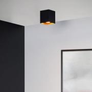 Lucide Bido - opbouwspot - 8,3 x 8,3 x 9,5 cm - zwart en messing