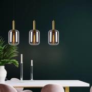 Lucide Joanet - hanglamp - 110 x 22 x 180 cm - gerookt glas en messing