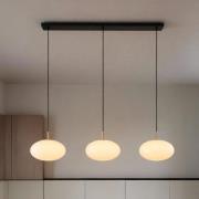 Lucide Elysee - hanglamp - 130 x 30 x 150 cm - zwart, opaal en messing